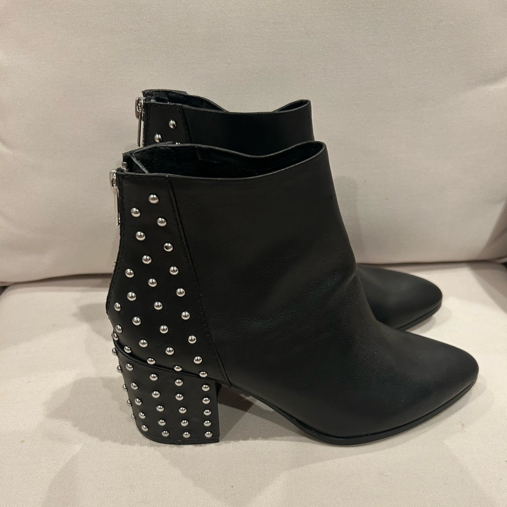 Brand new Steve Madden black leather studded booties. Size 8.